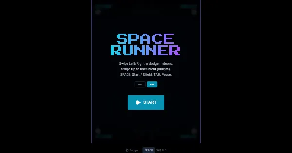 Screenshot of neon runner