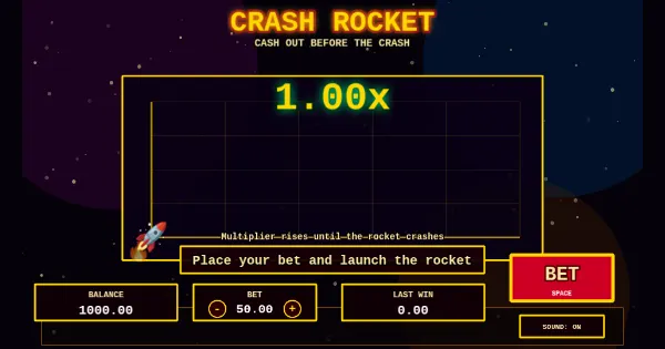 Screenshot of phaser crash game demo