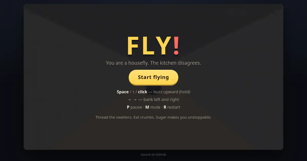 Screenshot of fly game