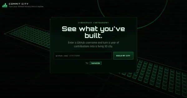Screenshot of commit city