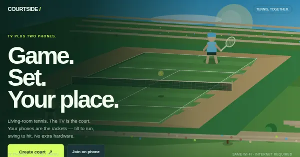 Screenshot of courtside tennis