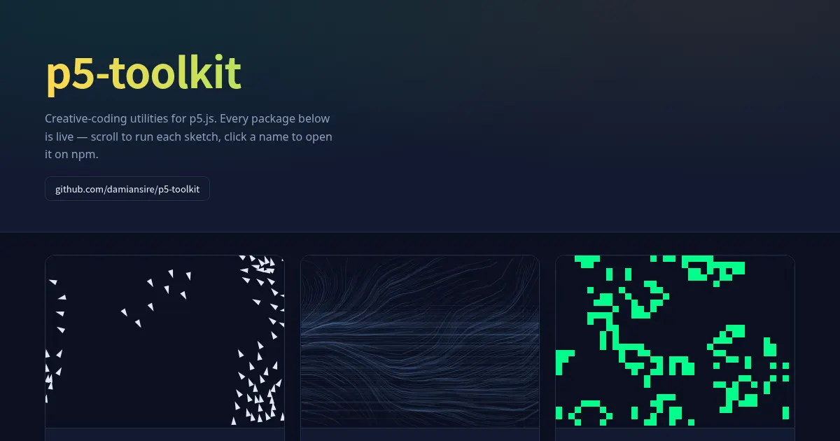 Screenshot of p5 toolkit