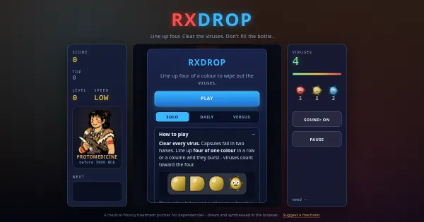 Screenshot of rxdrop