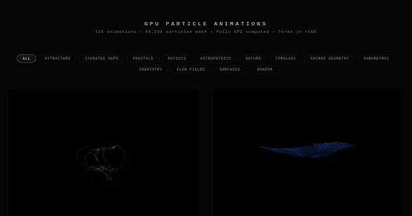 Screenshot of particles