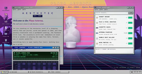 Screenshot of plaza aeterna