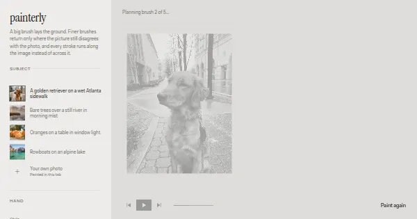 Screenshot of painterly