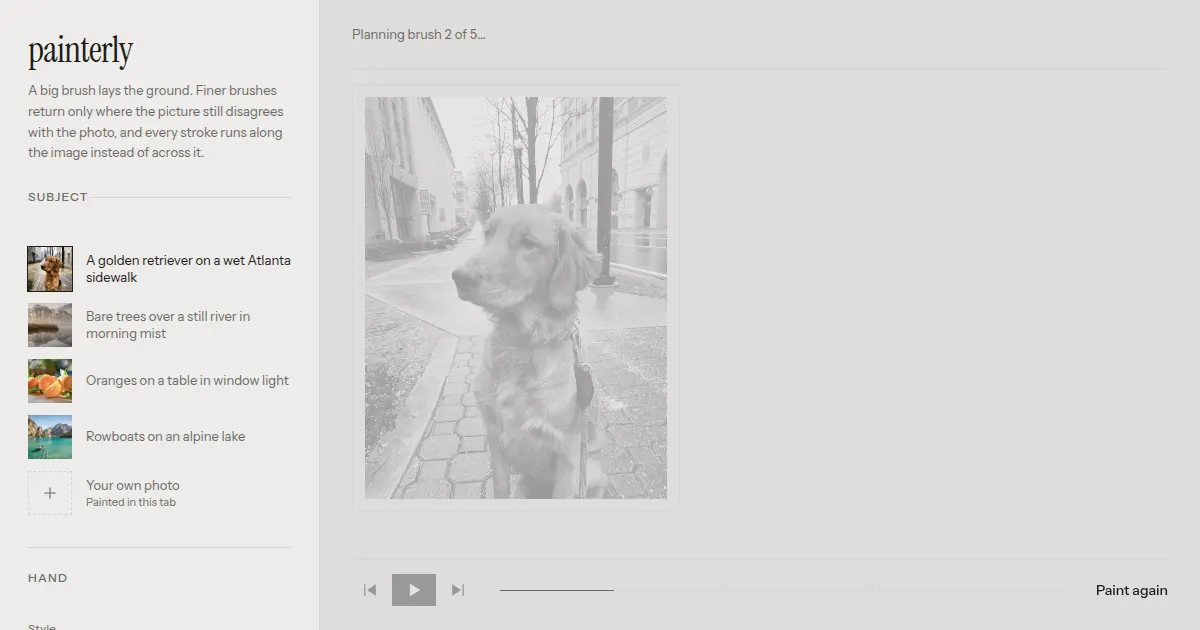 Screenshot of painterly
