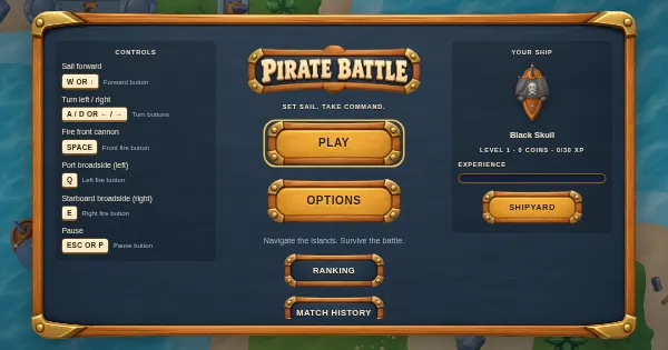 Screenshot of pirate battle