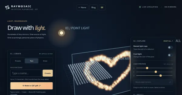 Screenshot of raymosaic