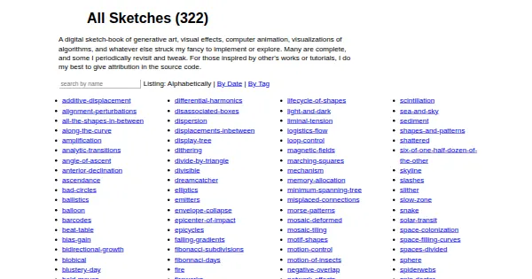 Screenshot of shimmers