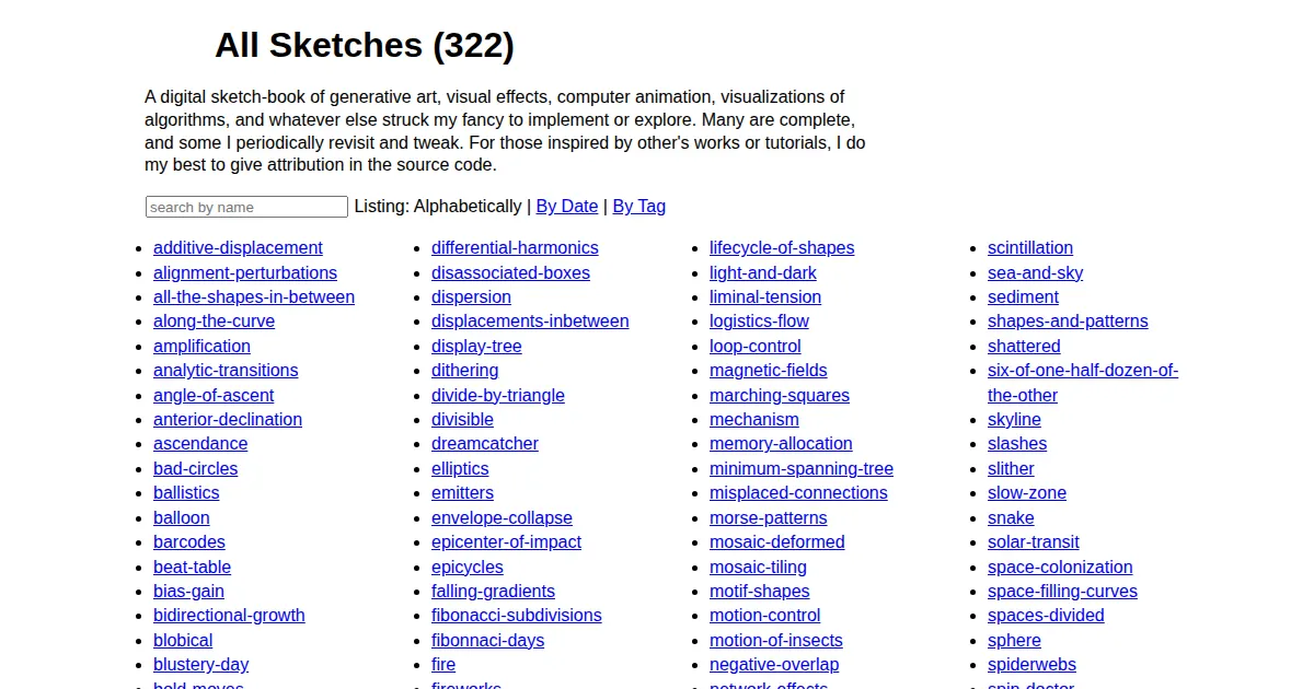 Screenshot of shimmers