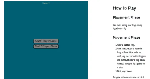 Screenshot of lilyFrogs
