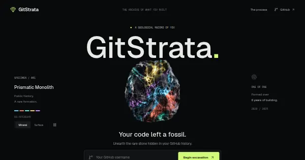 Screenshot of gitstrata
