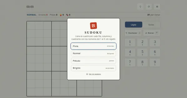 Screenshot of sudoku