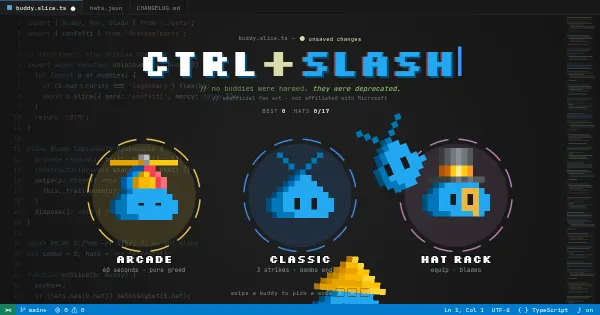 Screenshot of ctrl slash