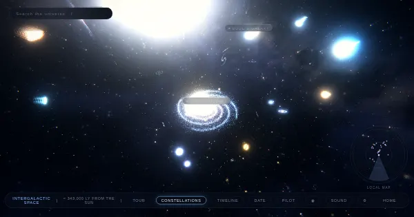 Screenshot of cosmic atlas