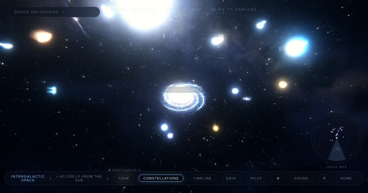 Screenshot of cosmic atlas
