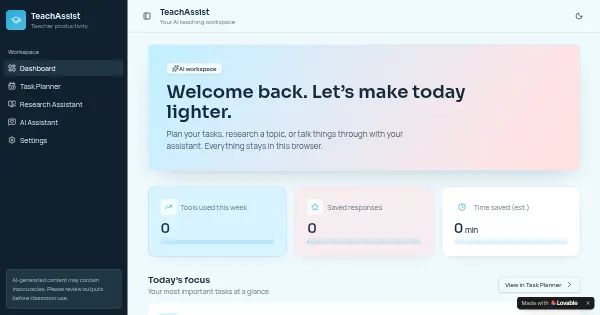 Screenshot of TeachAssist