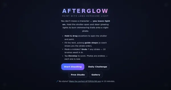 Screenshot of afterglow