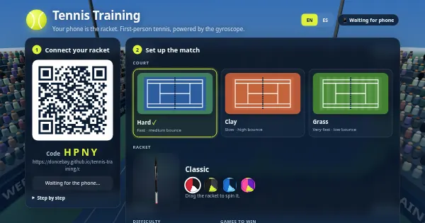 Screenshot of tennis training