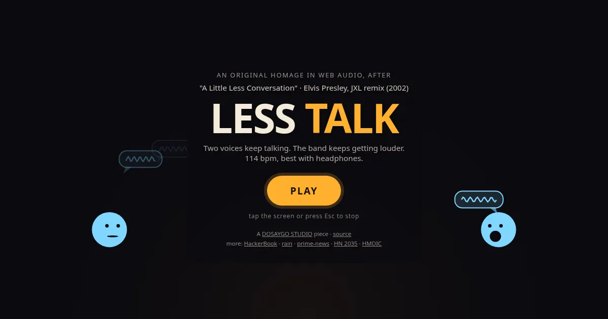 Screenshot of less talk