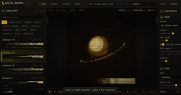 Screenshot of ASCII DOVE