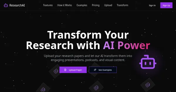 Screenshot of research assistant