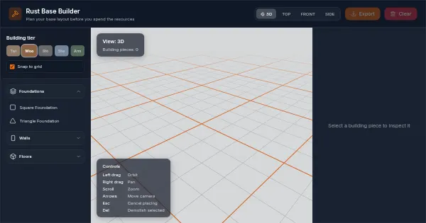 Screenshot of rust base builder