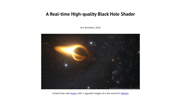 Screenshot of black hole shader