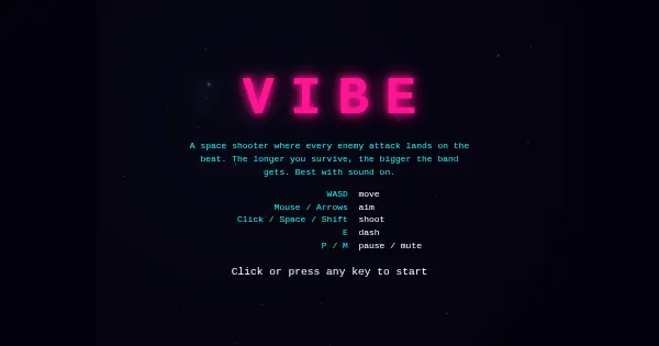 Screenshot of vibe
