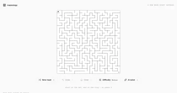 Screenshot of mazeology