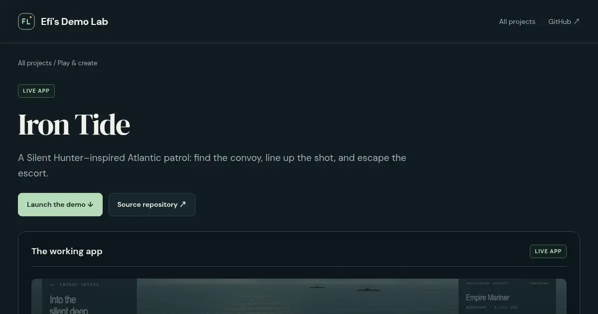 Screenshot of iron tide submarine