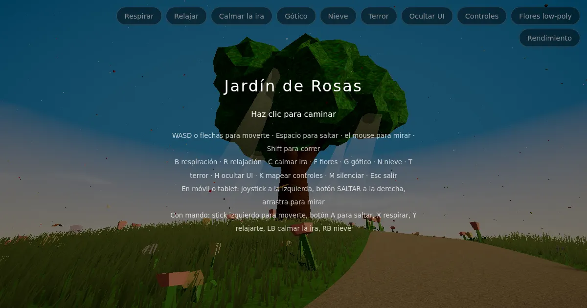 Screenshot of rose garden