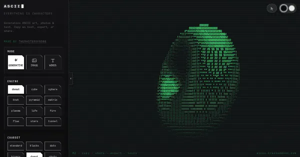 Screenshot of ascii