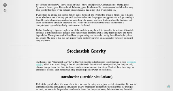 Screenshot of stochastish gravity