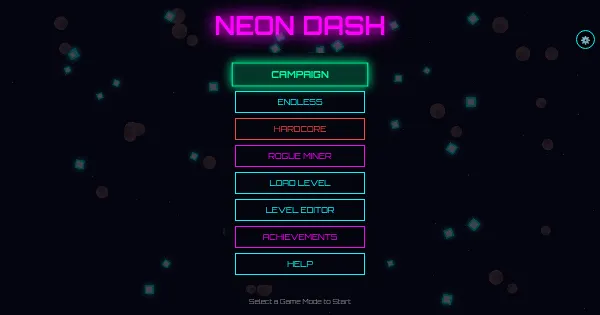 Screenshot of neon dash