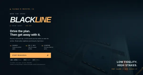 Screenshot of blackline prototype