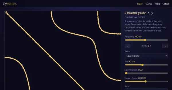 Screenshot of cymatics