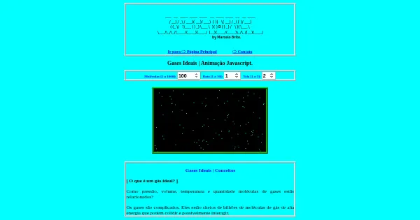 Screenshot of gases ideais javascript