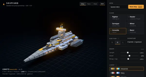 Screenshot of shipyard