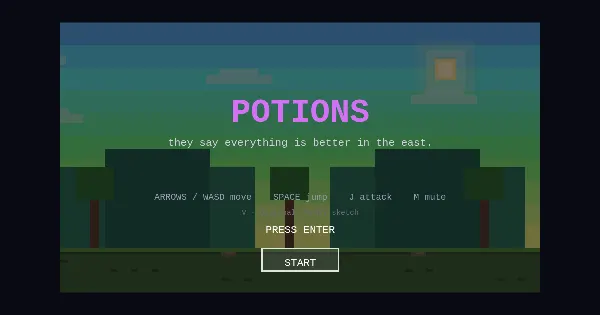 Screenshot of potions