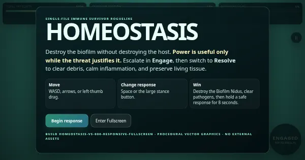 Screenshot of homeostasis