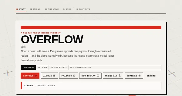 Screenshot of overflow pigment