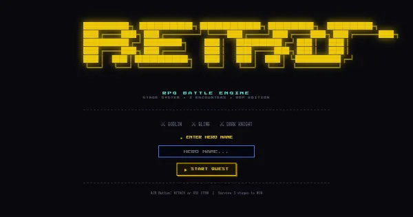 Screenshot of Retro RPG Battle Engine