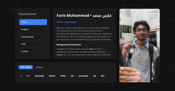 Screenshot of farismuhammad17.github.io