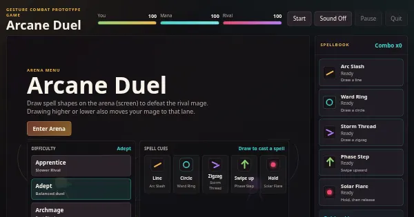 Screenshot of Arcane Duel