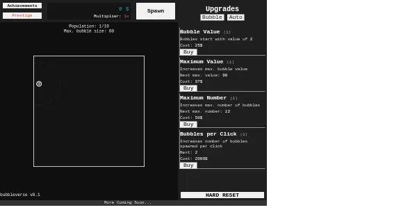Screenshot of bubbleverse