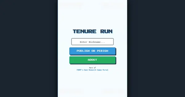 Screenshot of tenure run