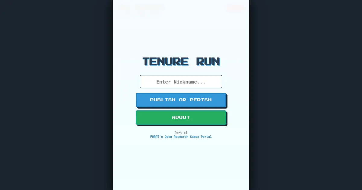 Screenshot of tenure run