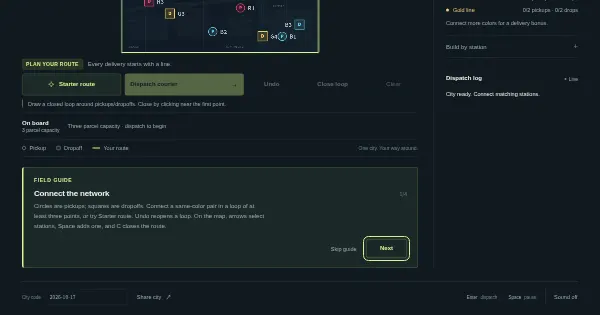 Screenshot of loop courier